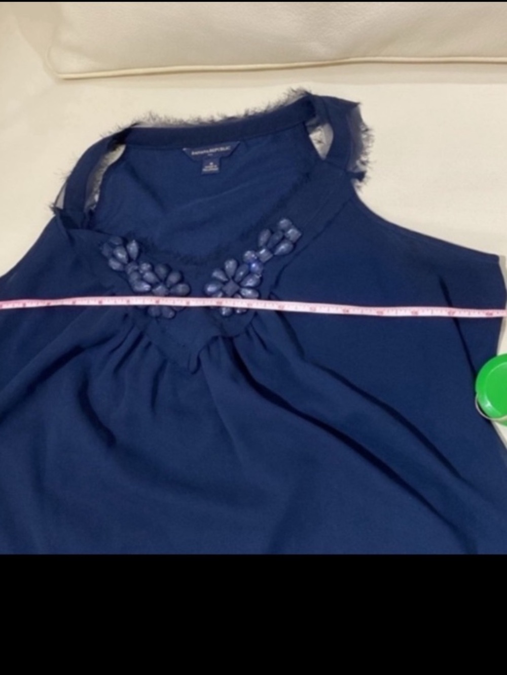 Banana Republic blue jeweled top like new - Picture 13 of 14